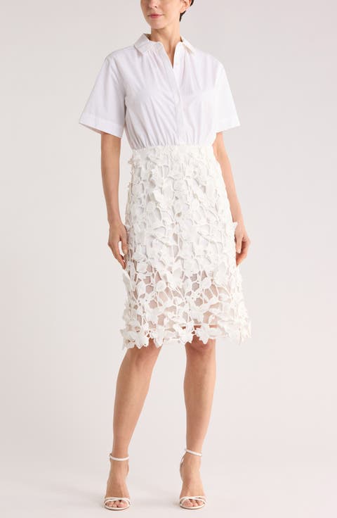 Colette Short Sleeve Mixed Media Dress