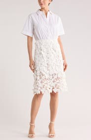 Simkhai Colette Short Sleeve Mixed Media Dress