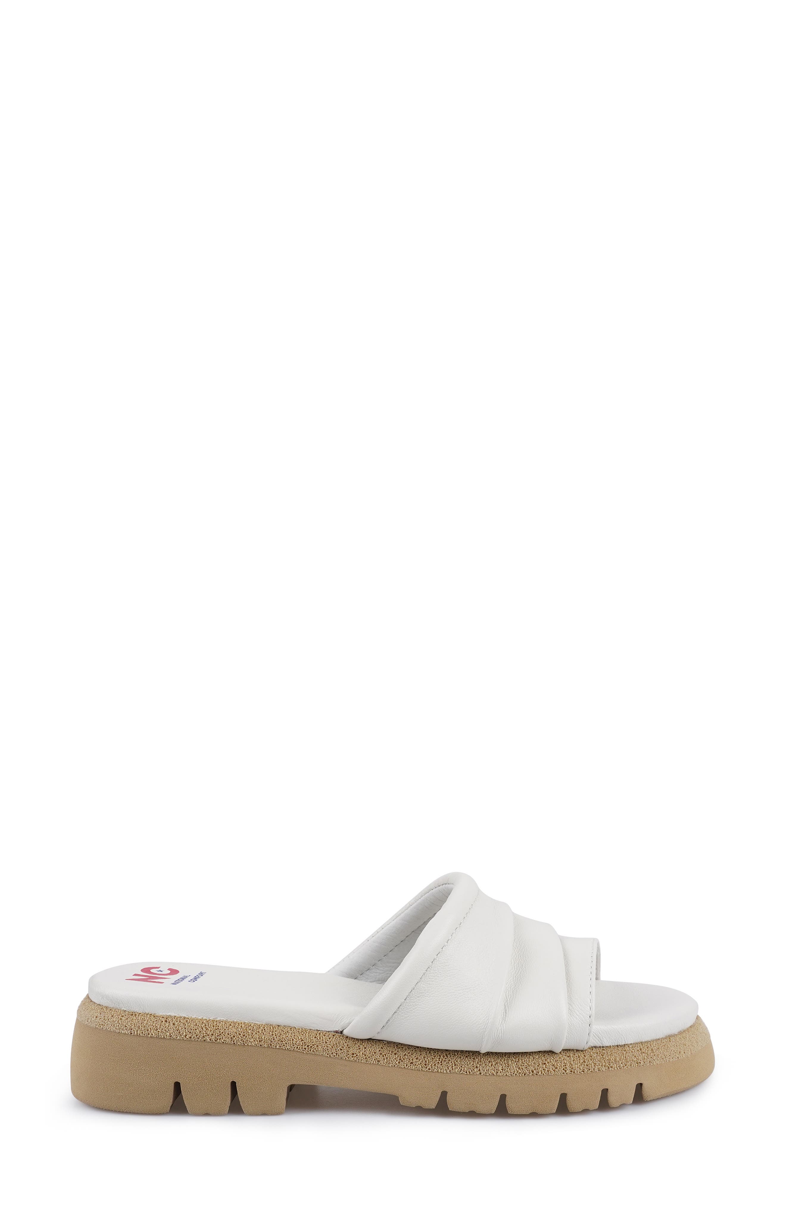 Ferna Platform Slide Sandal, Alternate, color, OFF WHITE LEATHER