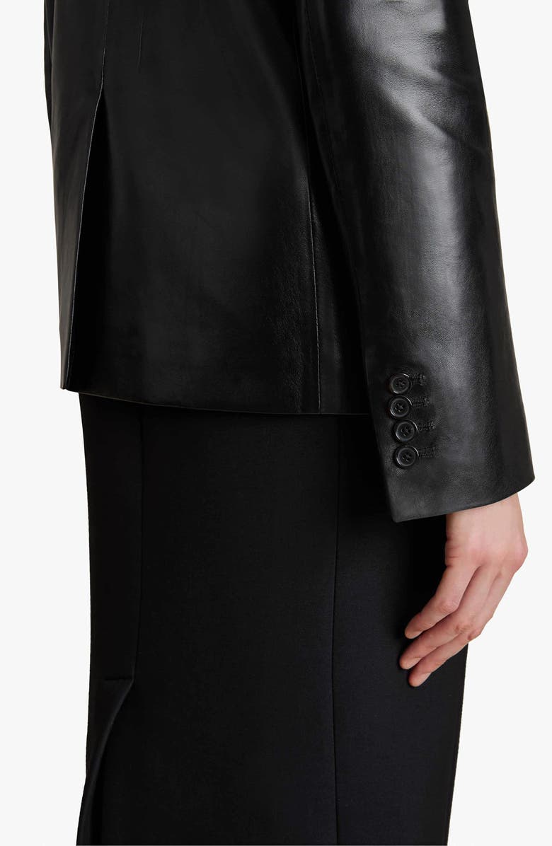 Khaite Saraphina Lambskin Leather Jacket, Alternate, color, 