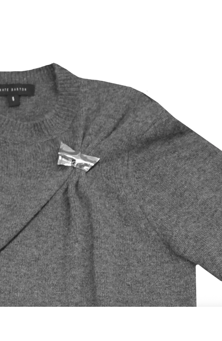 KATE BARTON Pinched Mini Leather Brooch, Alternate, color, 