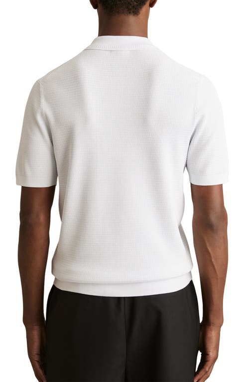 Reiss Berkley Slim Fit Quarter Zip Knit Polo Shirt In White