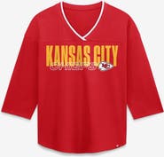 FANATICS Women's Fanatics Red Kansas City Chiefs Team First Deceptive Juke 3/4-Sleeve V-Neck T-Shirt