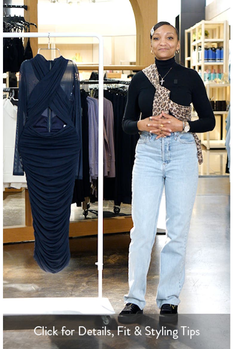 Aliyah Long Sleeve Sheath Midi Dress video