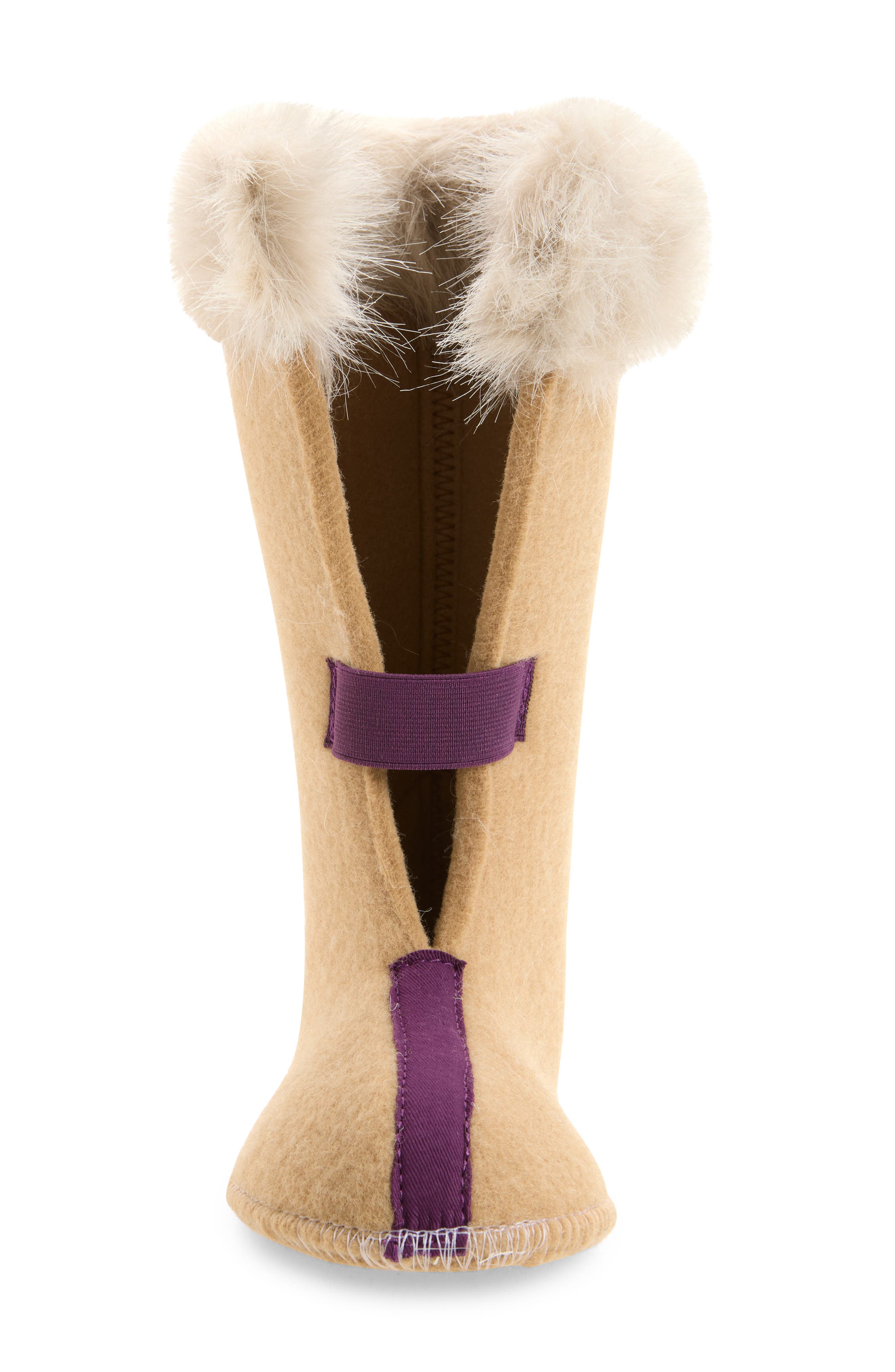 Kids' Joan of Arctic Faux Fur Trim Boot Liner, Alternate, color, CURRY