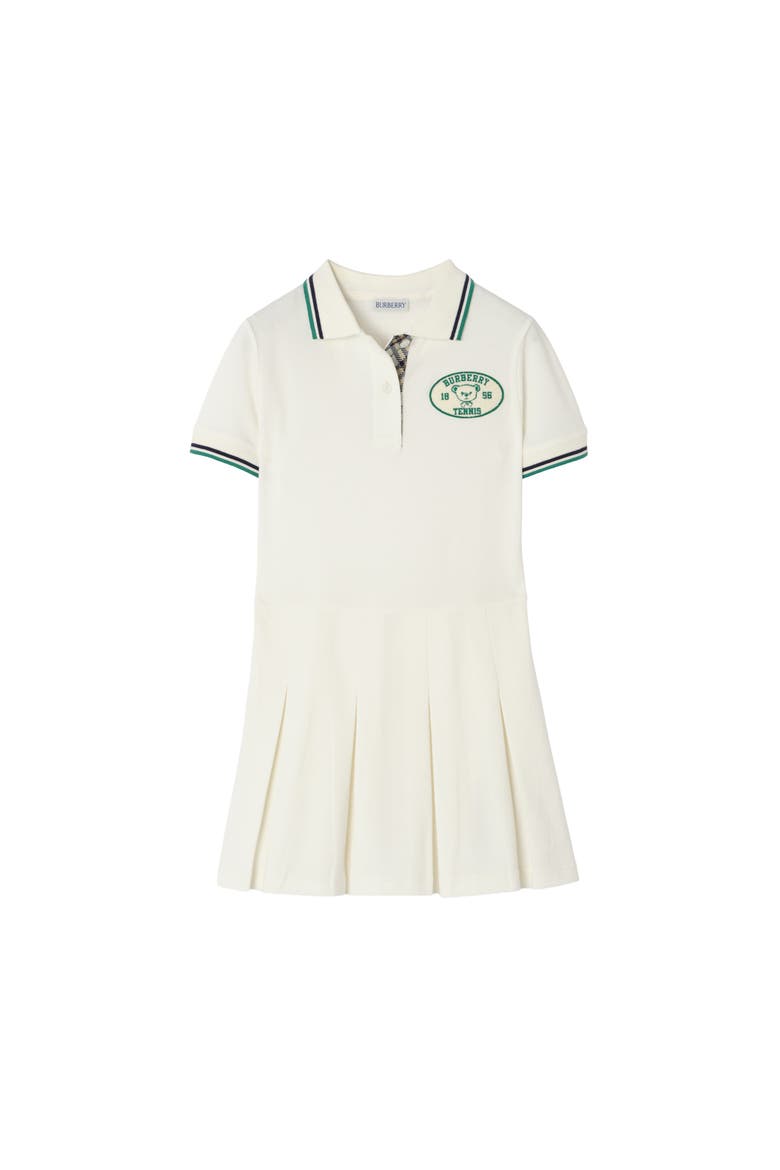 Tennis Bear Cotton Dress, Main, color, White