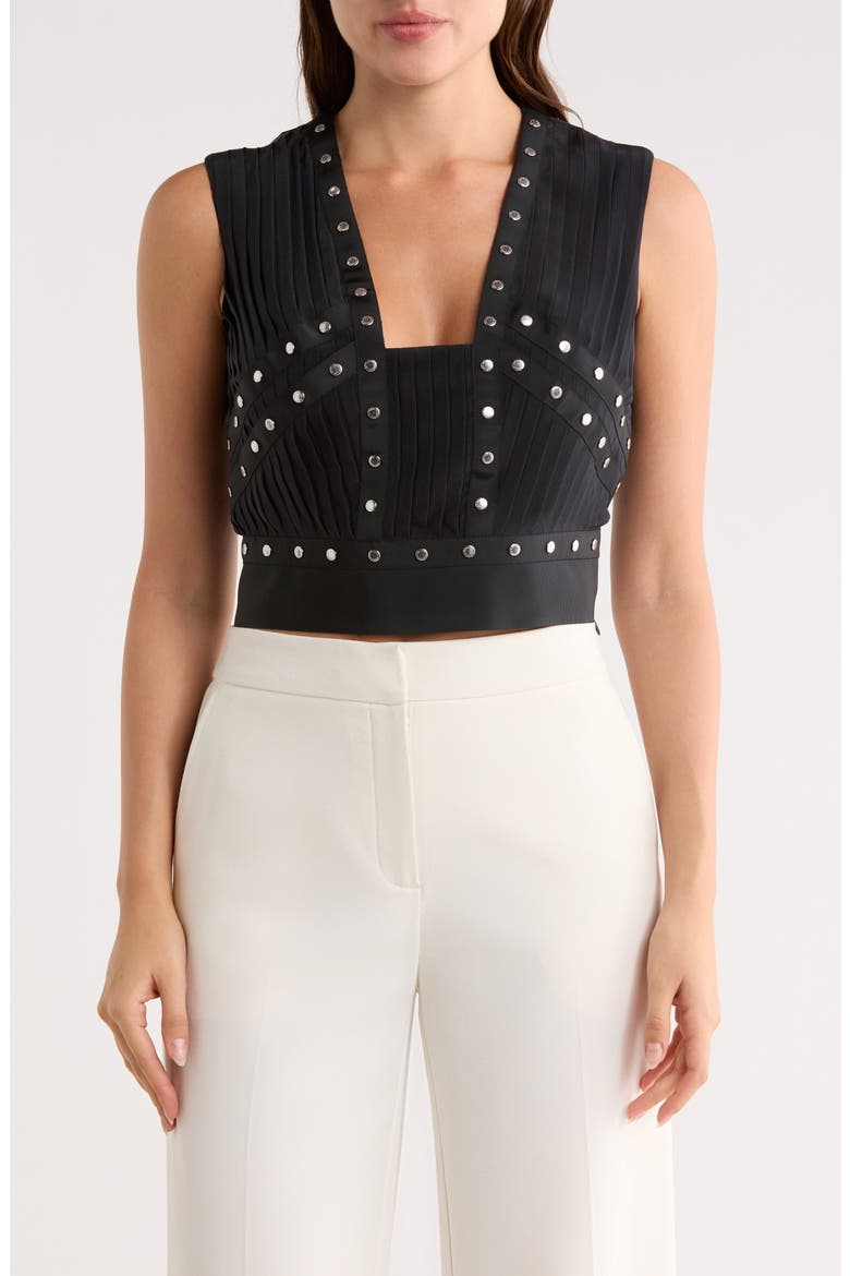 Studded Crop Tank, Main, color, BLACK