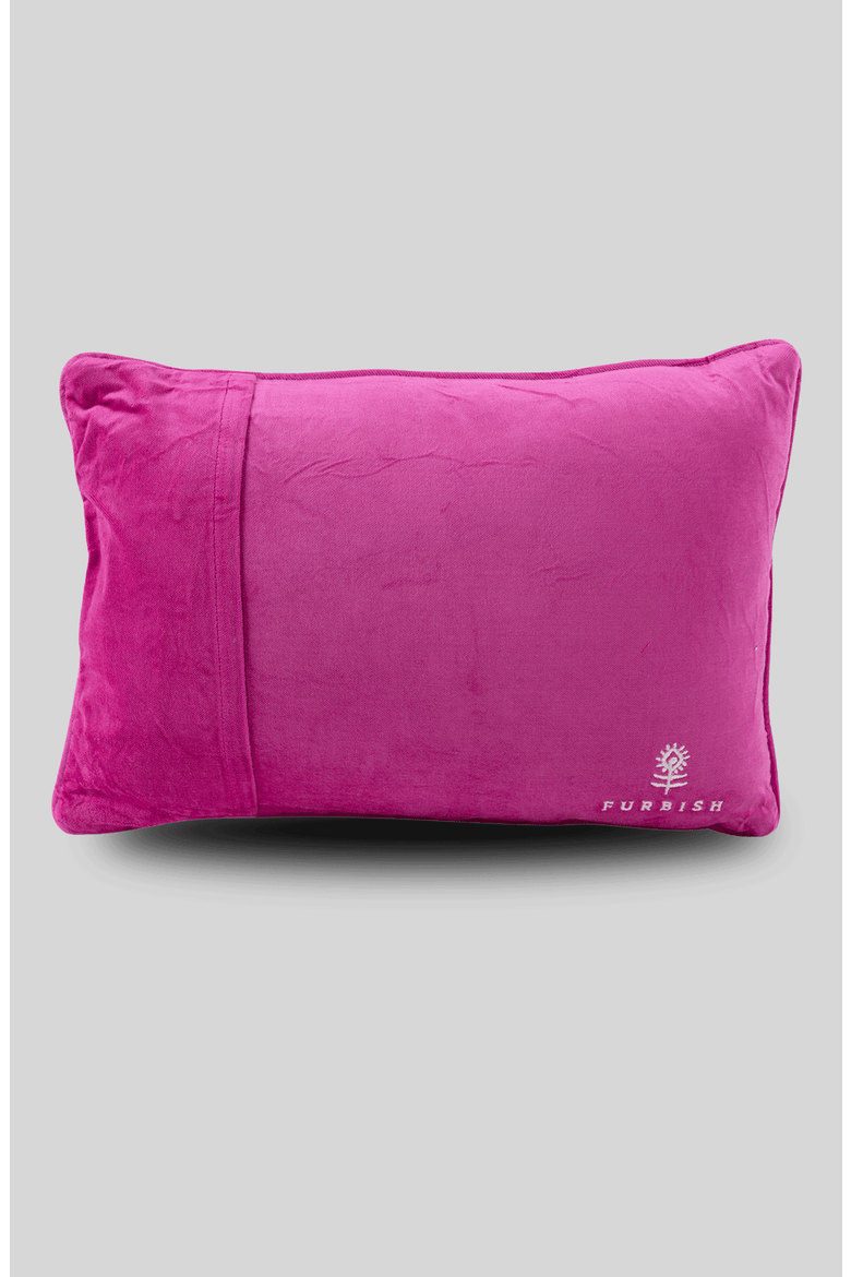 Not My Circus Needlepoint Pillow, Alternate, color, Hot Pink, Red, Beige
