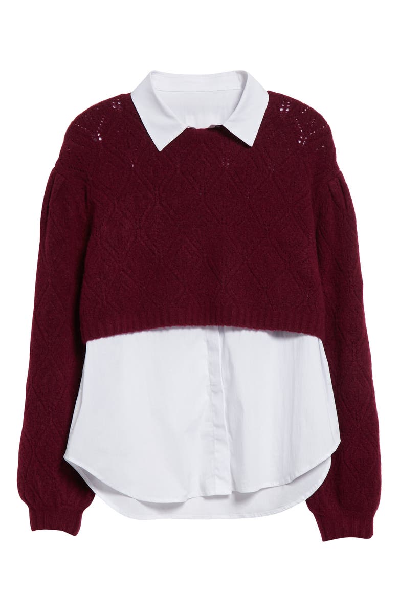 Cinq à Sept Landry Layered Sweater, Alternate, color, Star Apple/ White