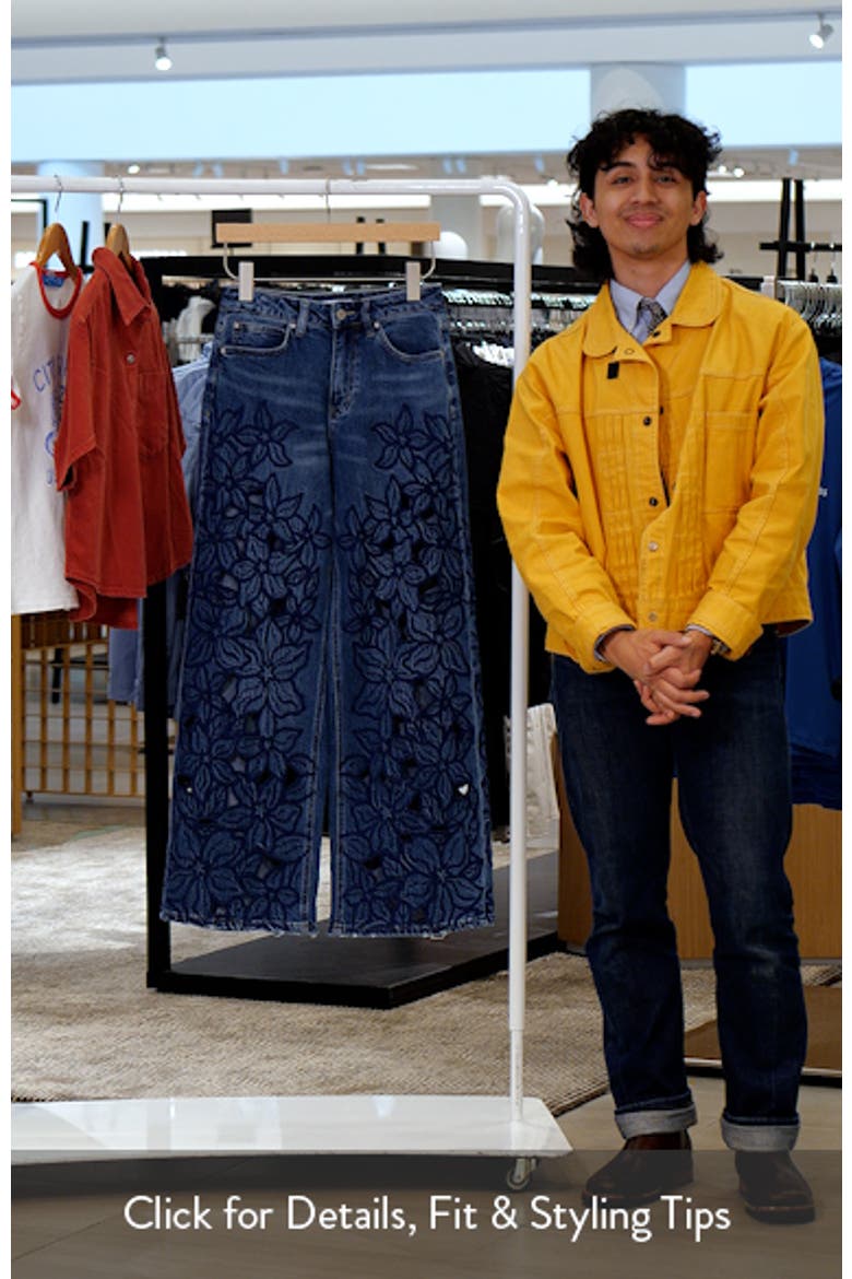 Embroidered High Waist Wide Leg Jeans video