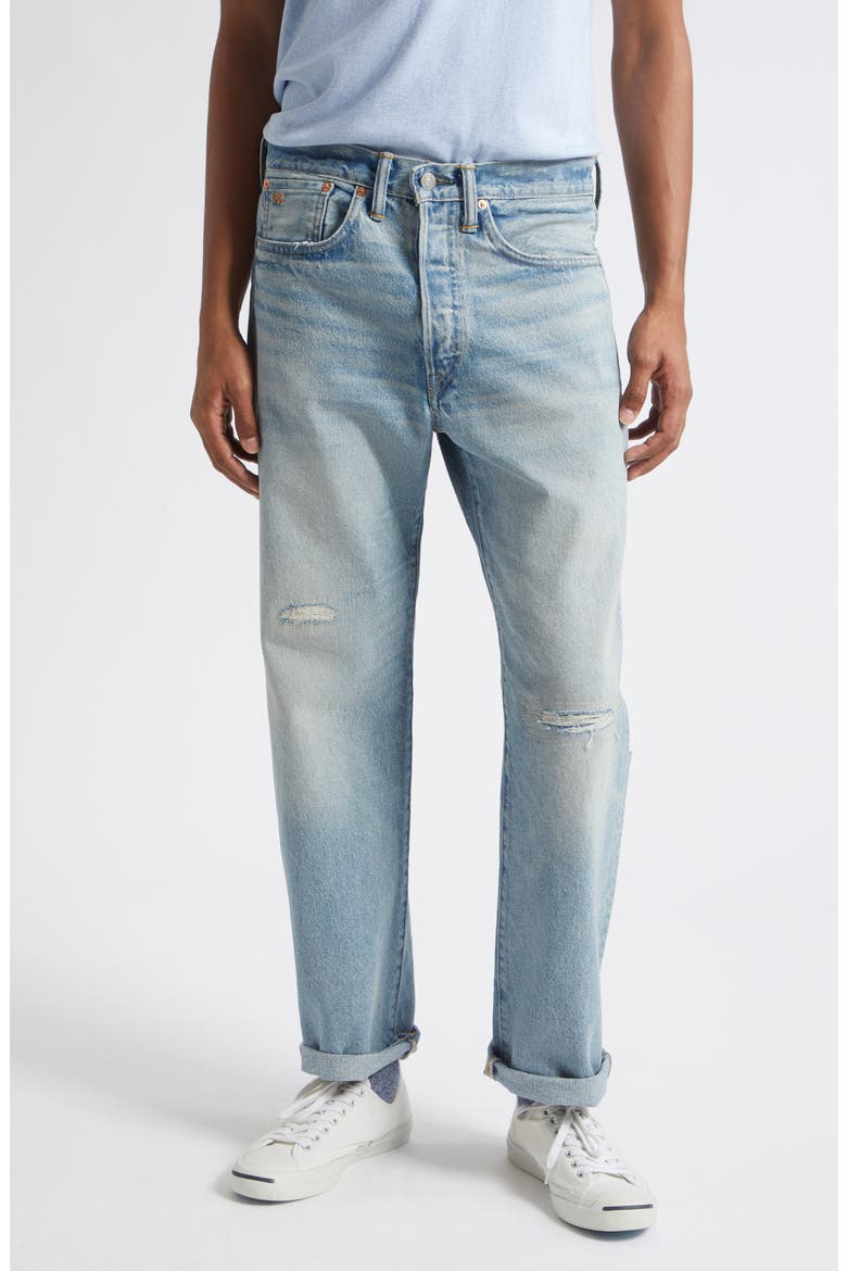 Ripped Straight Leg Jeans, Main, color, BRIDGEVIEW WASH