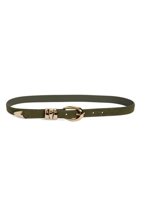 Triple Keeper Suede Belt