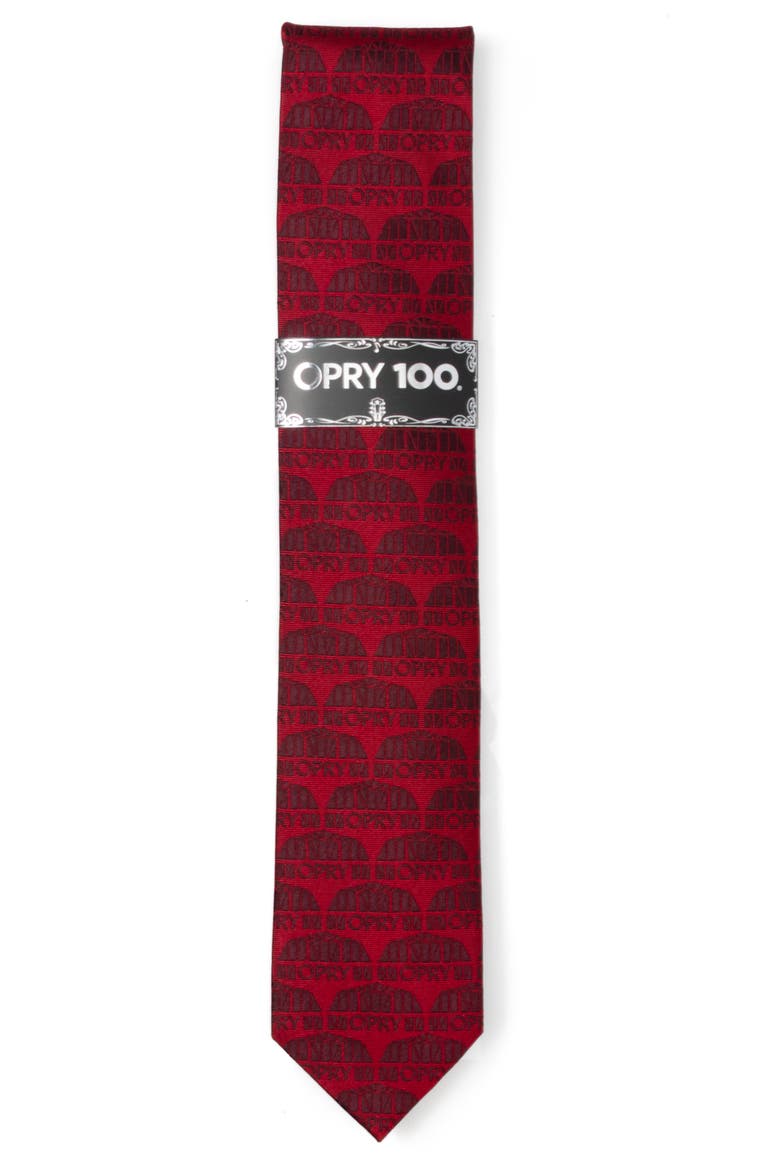 Grand Ole Opry Auditorium Jacquard Silk Blend Neck Tie, Alternate, color, RED