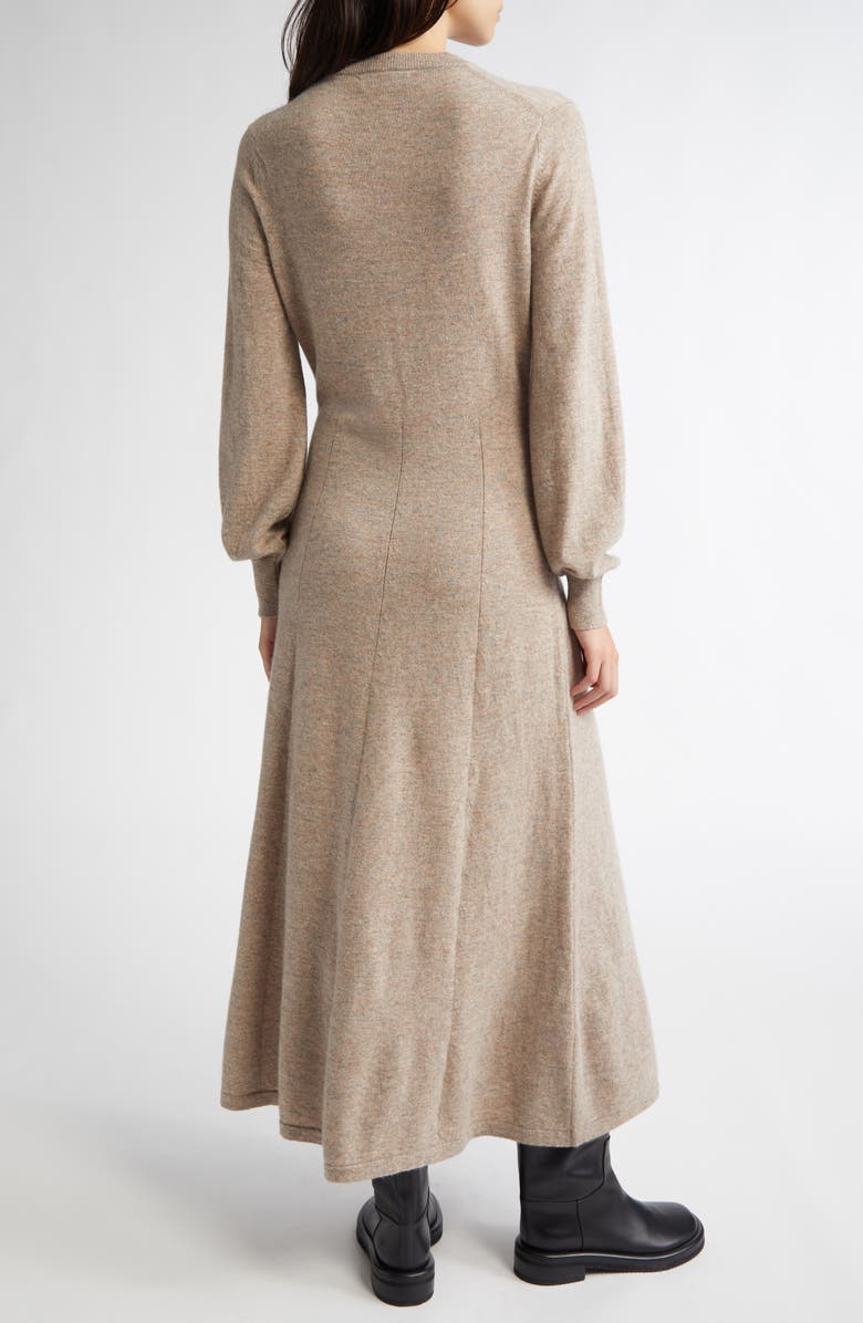 Johnstons of Elgin Long Sleeve Cashmere Sweater Dress, Alternate, color, Ash