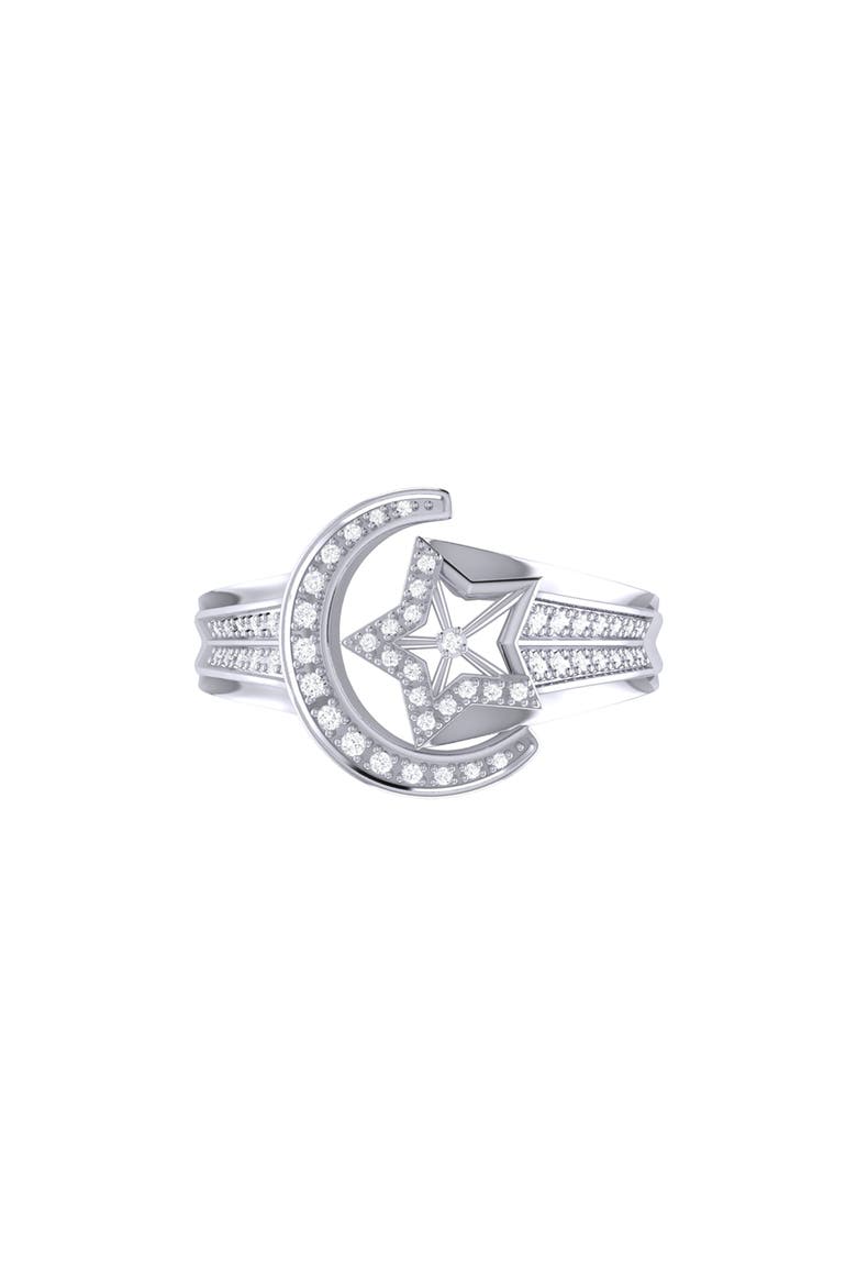 Luna Comet Sterling Silver Diamond Ring, Alternate, color, Silver