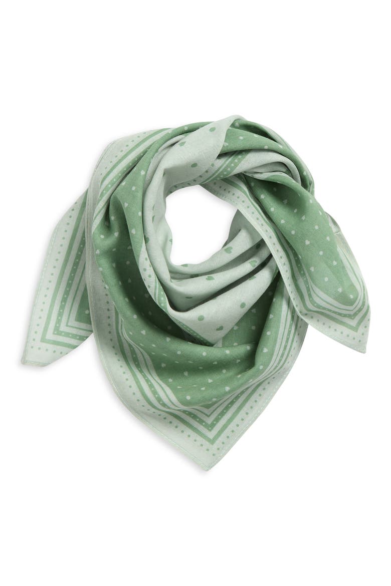 Cotton Gauze Bandana, Alternate, color, VINTAGE GREEN HEARTS