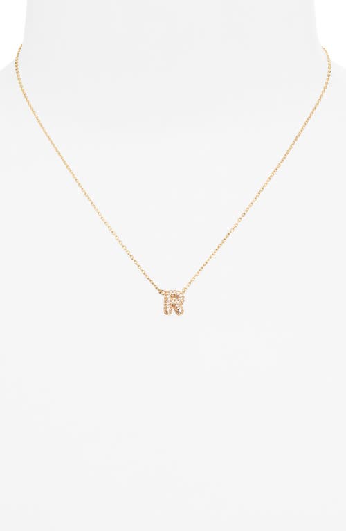 Bp. Pavé Crystal Initial Necklace In Gold