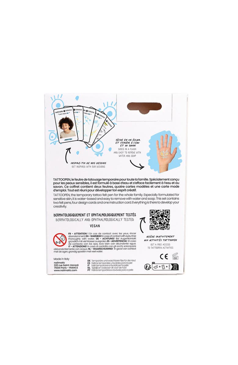 nailmatic Tattoo Pen Set For Kids, Alternate, color, Monster