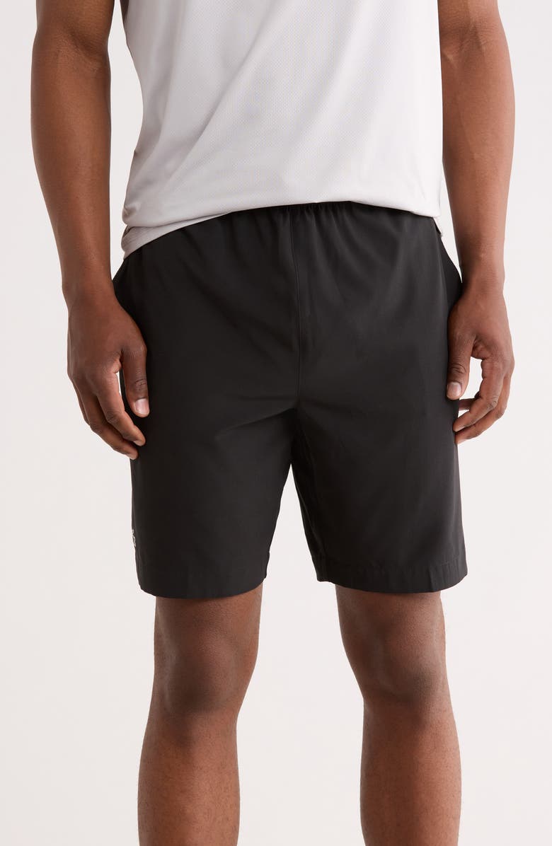 Lacoste Cotton Pull-On Shorts, Main, color, Black/ White