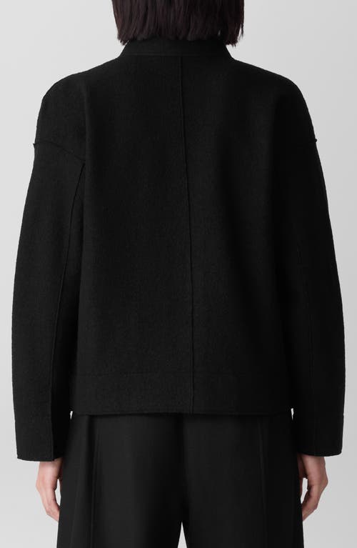 Eileen Fisher Button Front Wool Vest In Black