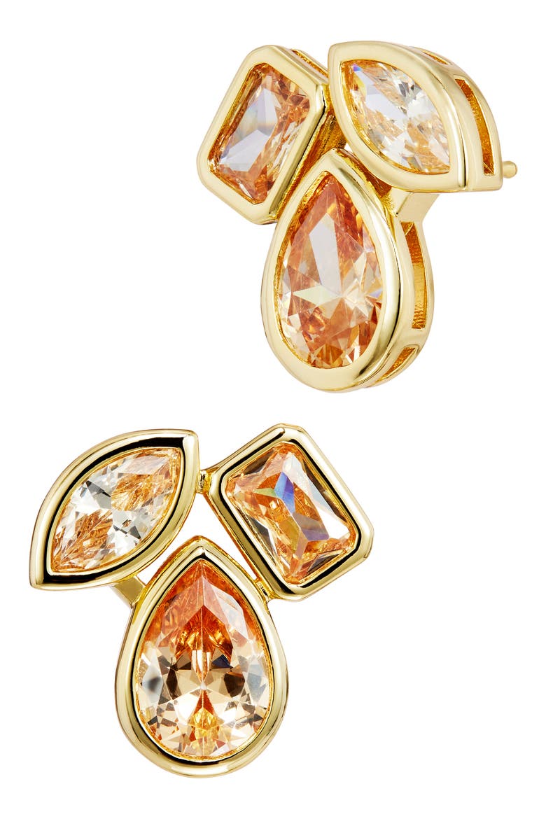 Multishaped Champagne Stud Earrings, Main, color, YELLOW