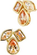 SAVVY CIE JEWELS Multishaped Champagne Stud Earrings