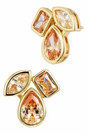 Multishaped Champagne Stud Earrings