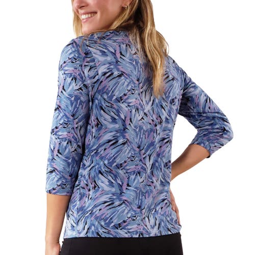 Uv Skinz 3/4 Sleeve V-neck R&r Tee In Brushstrokes