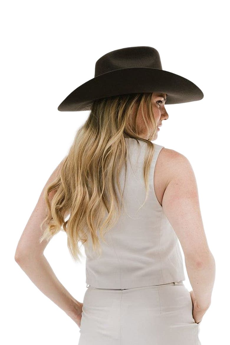 Lane Brick Top Western Hat, Alternate, color, Dark Brown