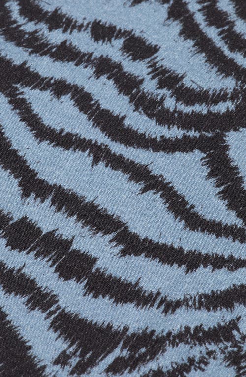Scotch & Soda Print Mock Neck Top In Blue
