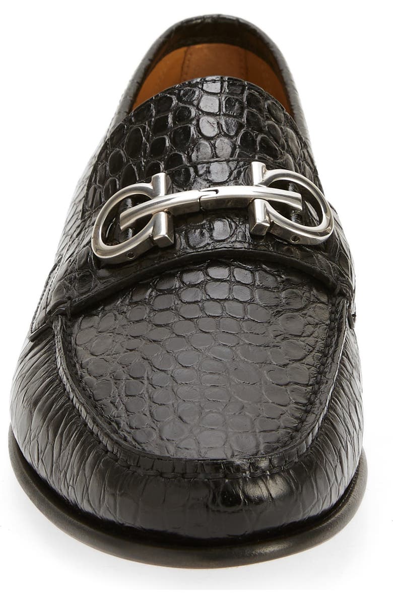 FERRAGAMO Galileo Croc Embossed Loafer, Alternate, color,