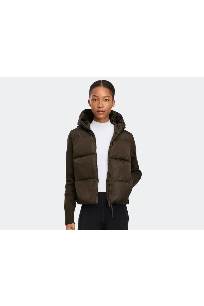 HyBridge® Wide Quilt Knit Hoodie Tonal Disc, Alternate, color, Terra