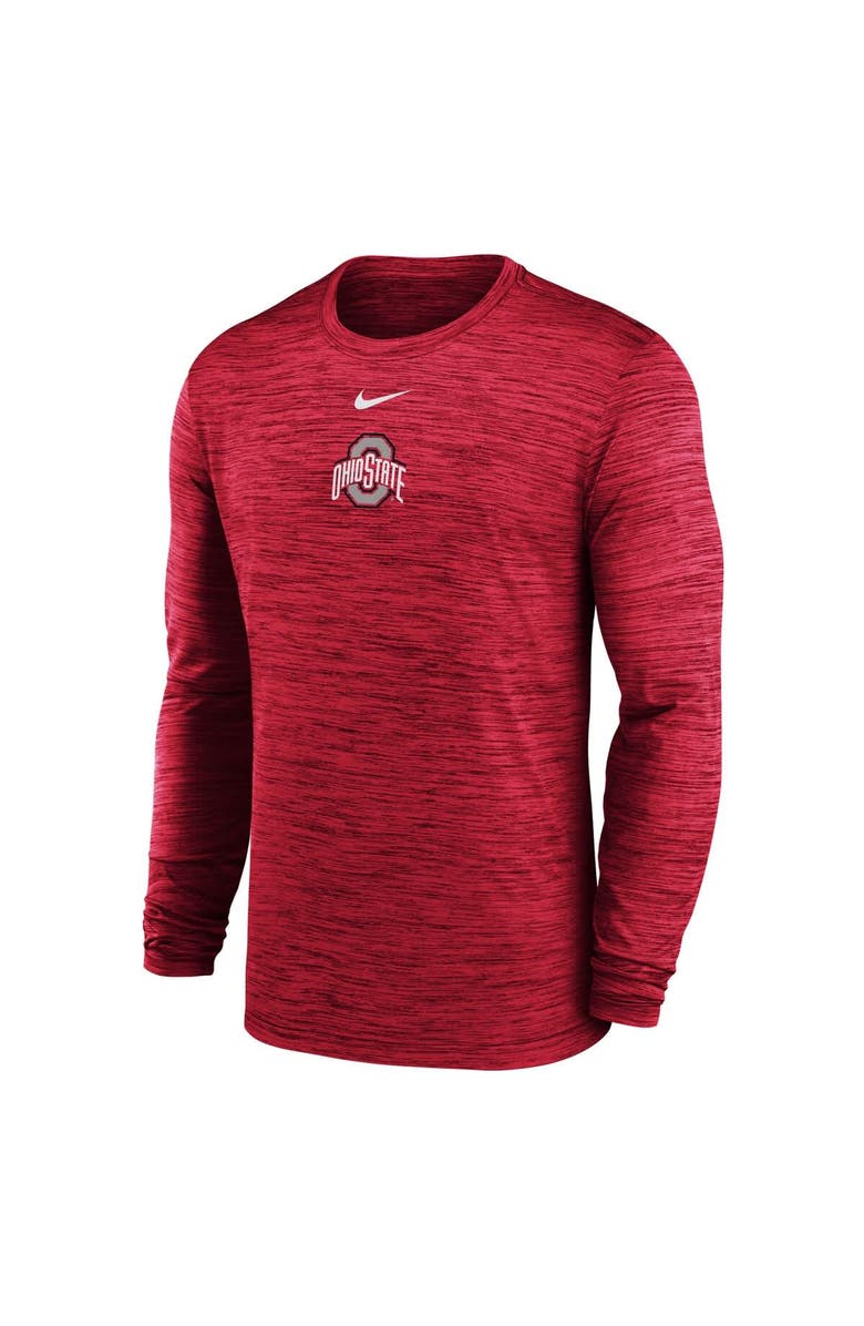 Nike Men's Nike Scarlet Ohio State Buckeyes 2025 Sideline Velocity Performance Long Sleeve T-Shirt, Alternate, color, 