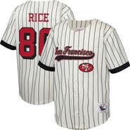 Mitchell & Ness Youth Mitchell & Ness Jerry Rice Cream San Francisco 49ers Retired Player Name & Number Baseball Jersey