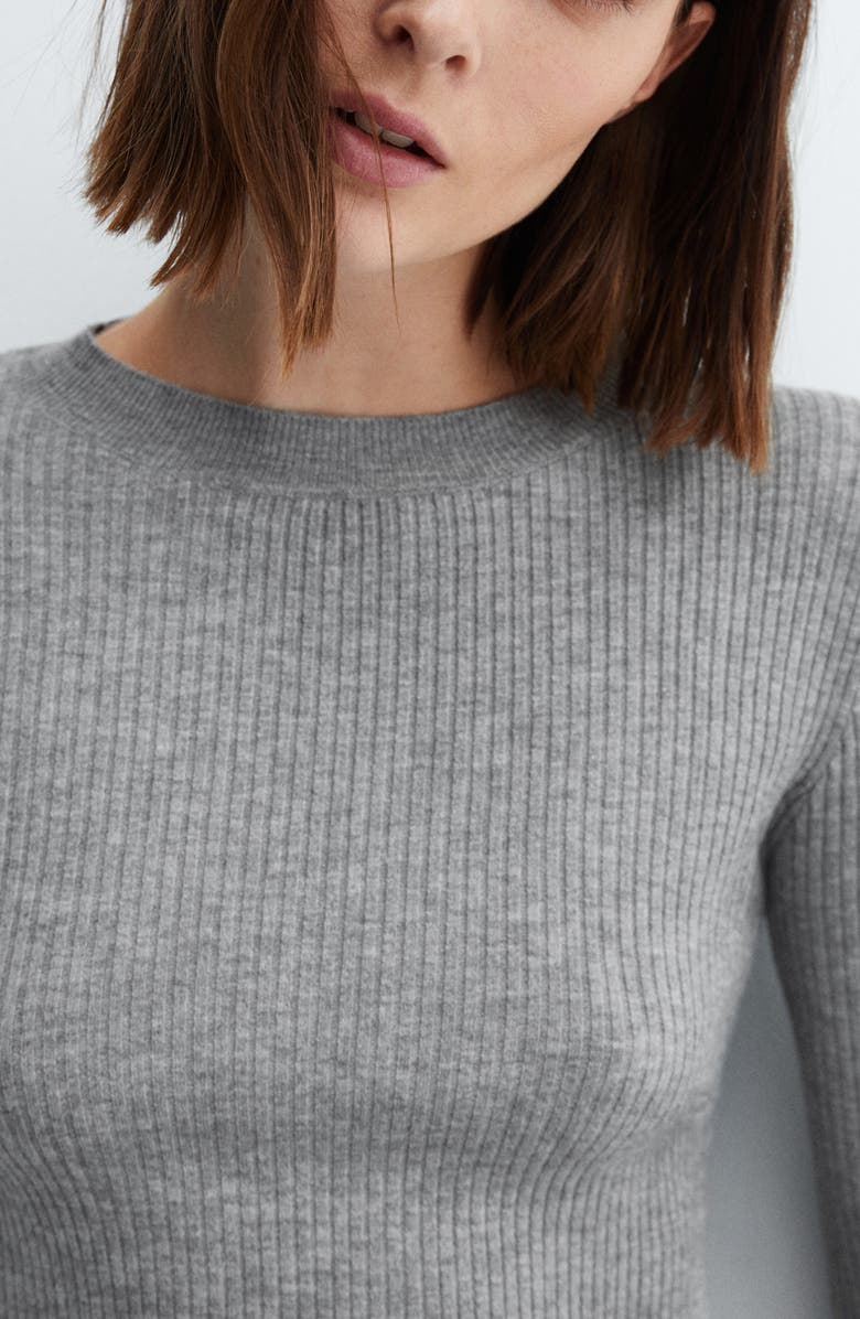 MANGO Rib Crewneck Sweater, Alternate, color,