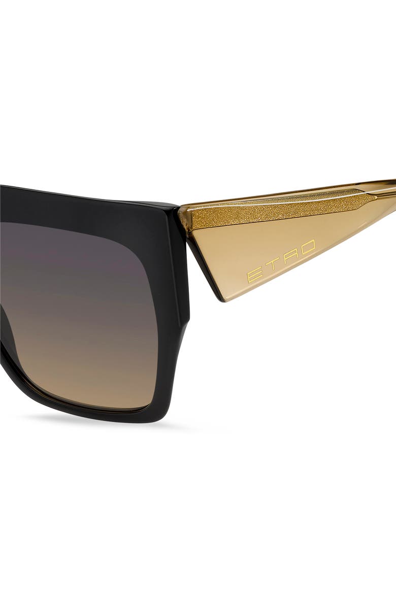 Etro 57mm Square Sunglasses, Alternate, color, Black Yellow/ Violyellow Ds