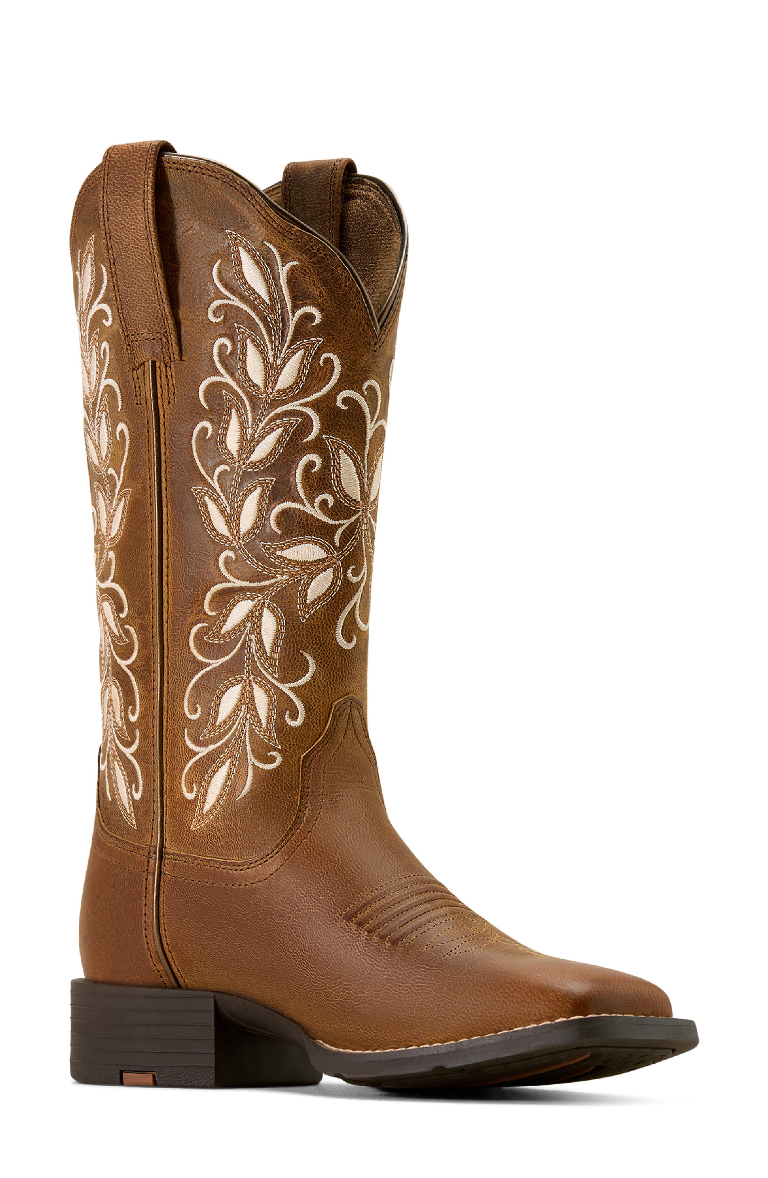 Ariat Round Up Holly Western Boot, Main, color, Pearl