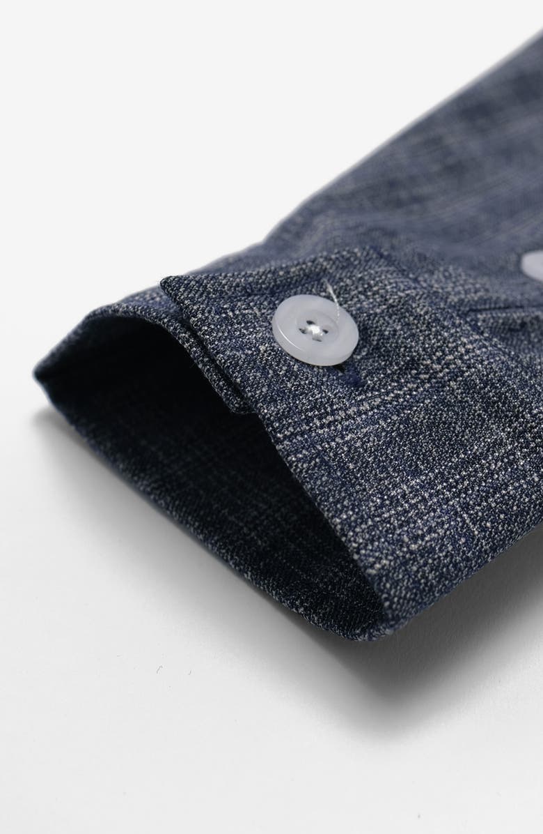 STUDENTS Fisher Wool Blend Flannel Zip-Up Shirt, Alternate, color, Navy