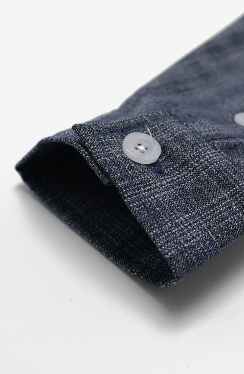 Students Fisher Wool Blend Flannel Zip-up Shirt In Blue