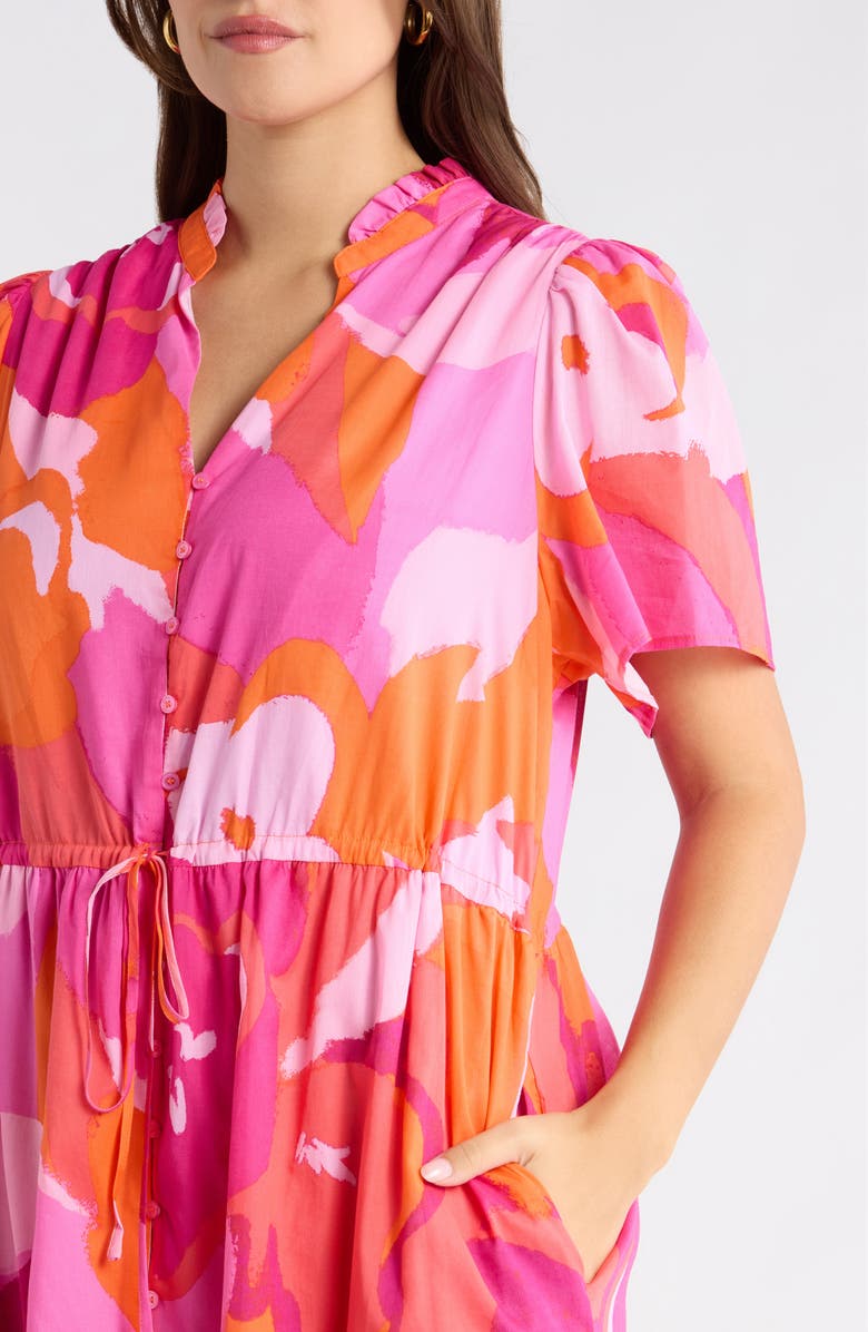 SUGARLIPS Merim Floral Amo Button-Up Minidress, Alternate, color, Orange-Pink-Multi