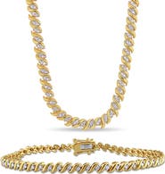 DELMAR Twisted Diamond Necklace & Bracelet Set - 1.5ct.