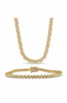 DELMAR Twisted Diamond Necklace & Bracelet Set - 1.5ct.