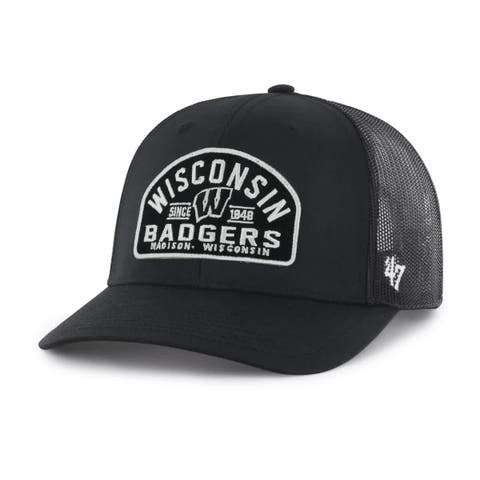 Men's '47  Black Wisconsin Badgers Leland Trucker Adjustable Hat