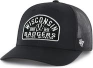 '47 Men's '47 Black Wisconsin Badgers Leland Trucker Adjustable Hat