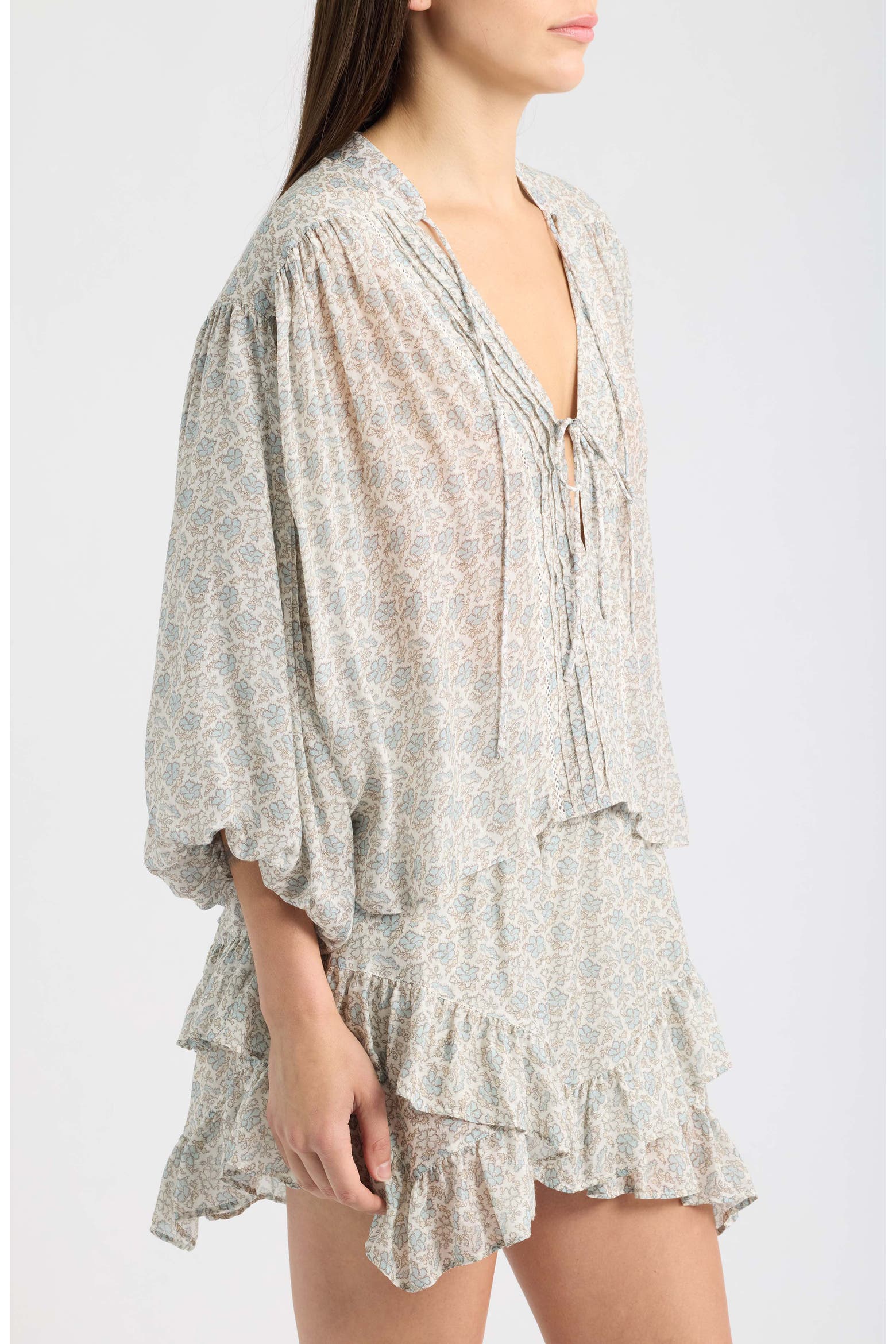 Lace Balloo Color BOSS Orange Bales Floral Lace Trim Balloon Sleeve Top (Women) | Nordstrom