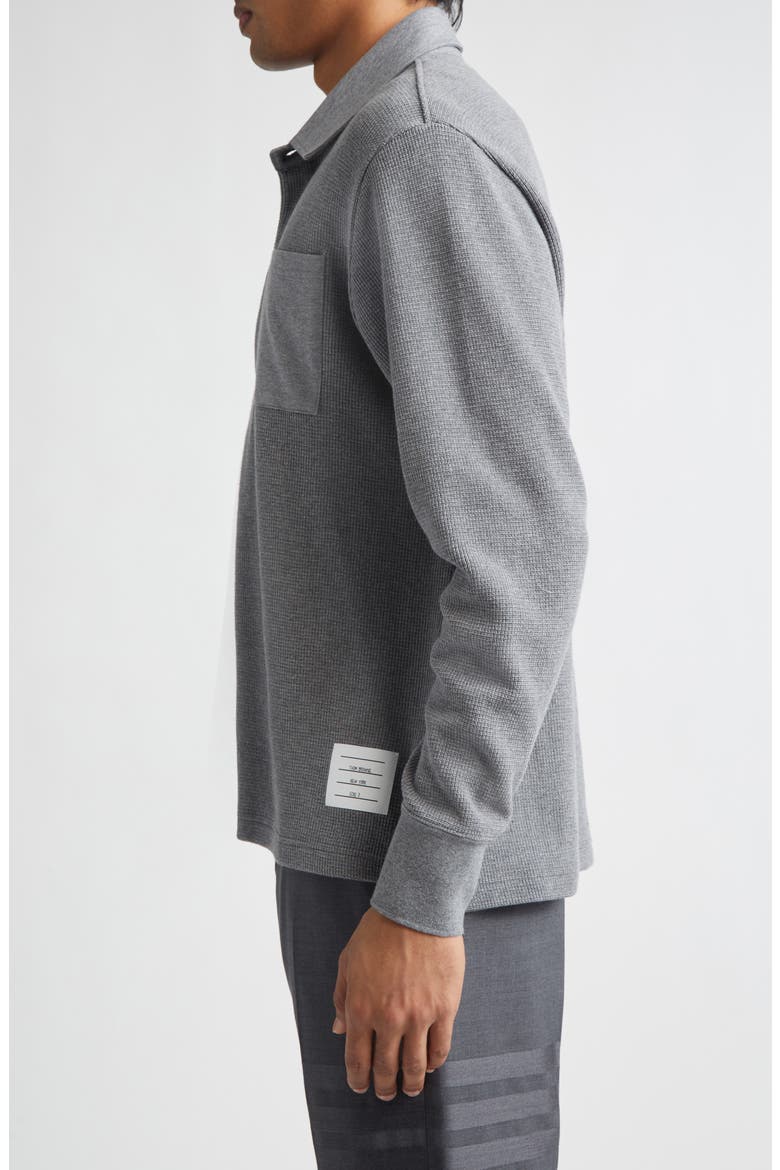 Waffle Knit Rugby Polo, Alternate, color, MED GREY