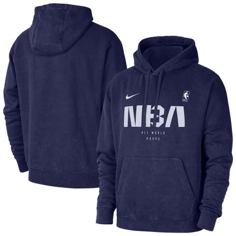 Men
s Nike Blue NBA All World Hoops Club Washed Pullover Hoodie