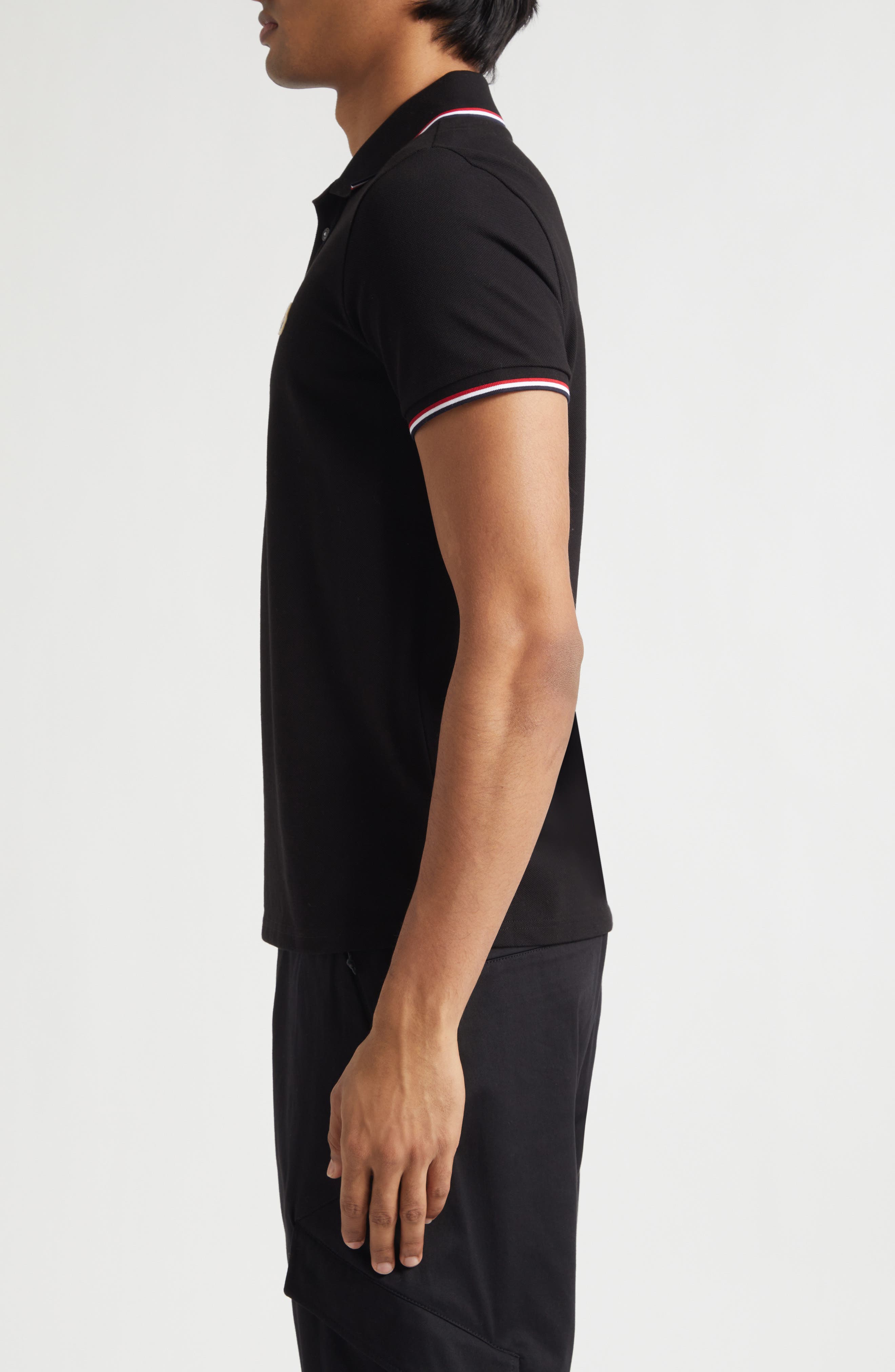 Мужские Moncler Tipped Cotton Piqué Polo — фото 3