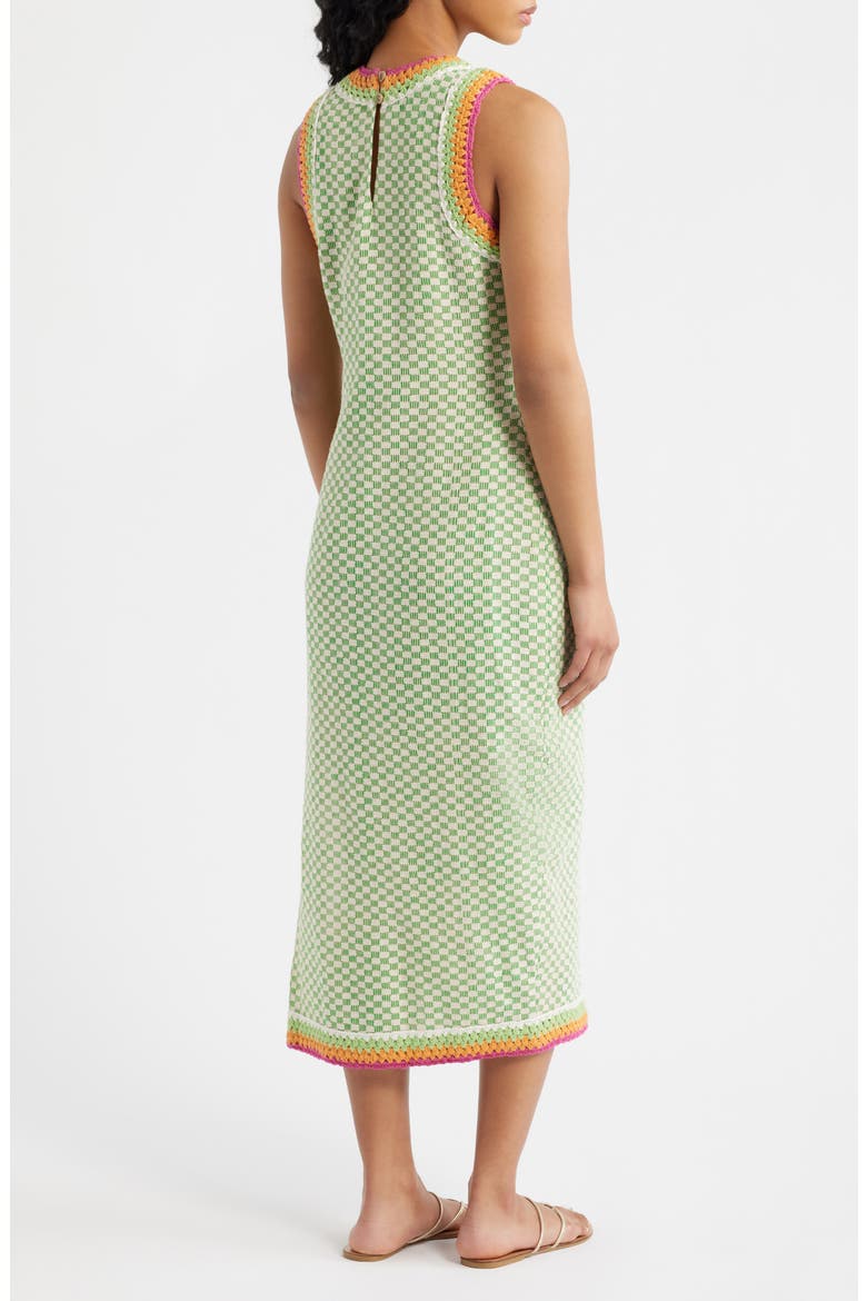 Vesna Crochet Trim Sleeveless Maxi Dress, Alternate, color, GREEN/ CREME