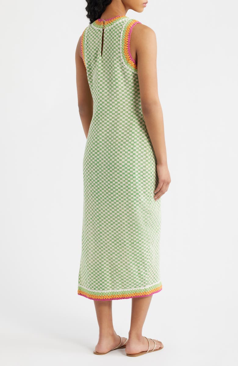 Saylor Vesna Crochet Trim Sleeveless Maxi Dress, Alternate, color, Green/ Creme